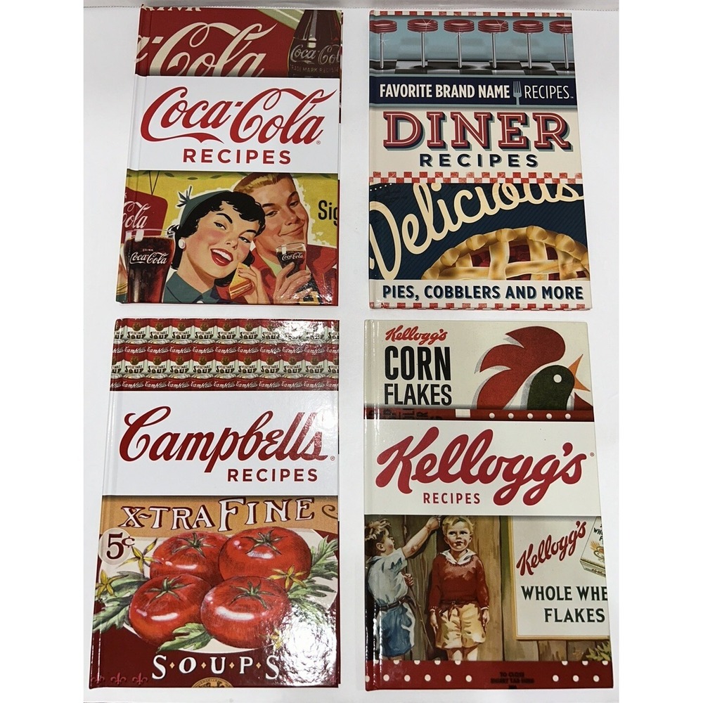 Coca Cola Kellogg's Corn Flakes Campbell's Soup Dinner Recipe 4 HC Books 2016